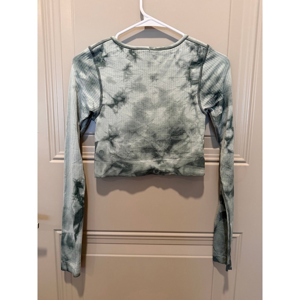 Lululemon Ebb to Street Long Sleeve Shirt Green Marble Dye Size‎ 4 - Picture 2 of 4